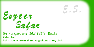 eszter safar business card